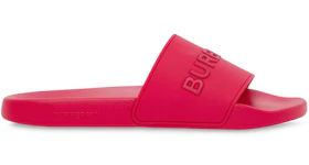 Burberry Embossed Logo Slides Bright Red