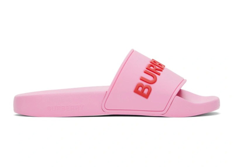 Burberry Embossed Logo Slides Bubblegum Pink Women s