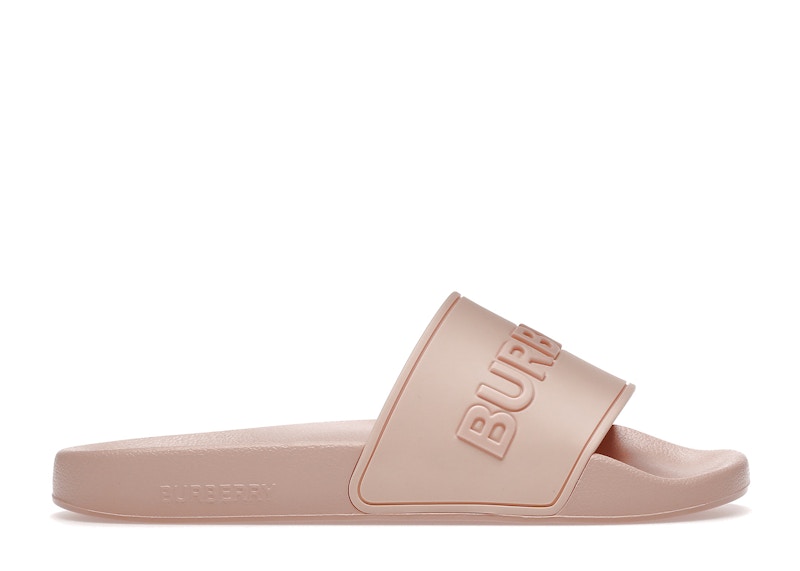 Burberry Embossed Logo Slides Peach Pink Women s 8057167 US