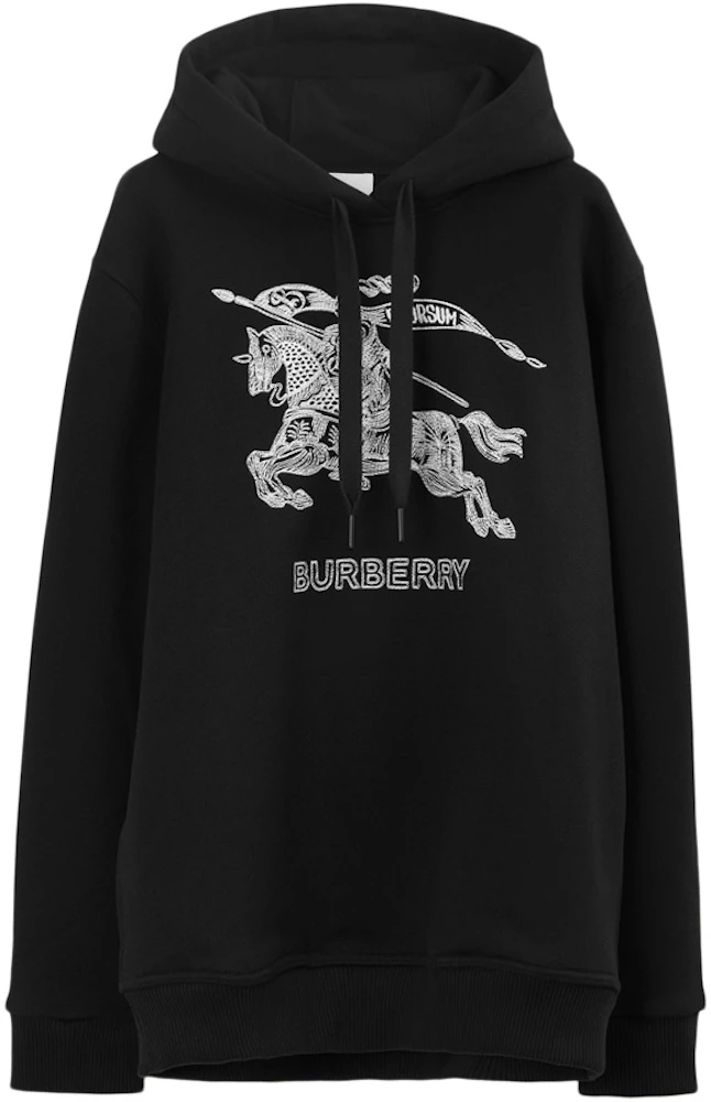 Burberry Embroidered EKD Cotton Hoodie Black Men's - FW23 - GB