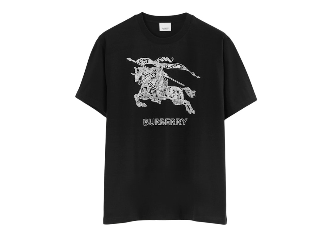 Pre-owned Burberry Embroidered Ekd Cotton Prorsum T-shirt Black