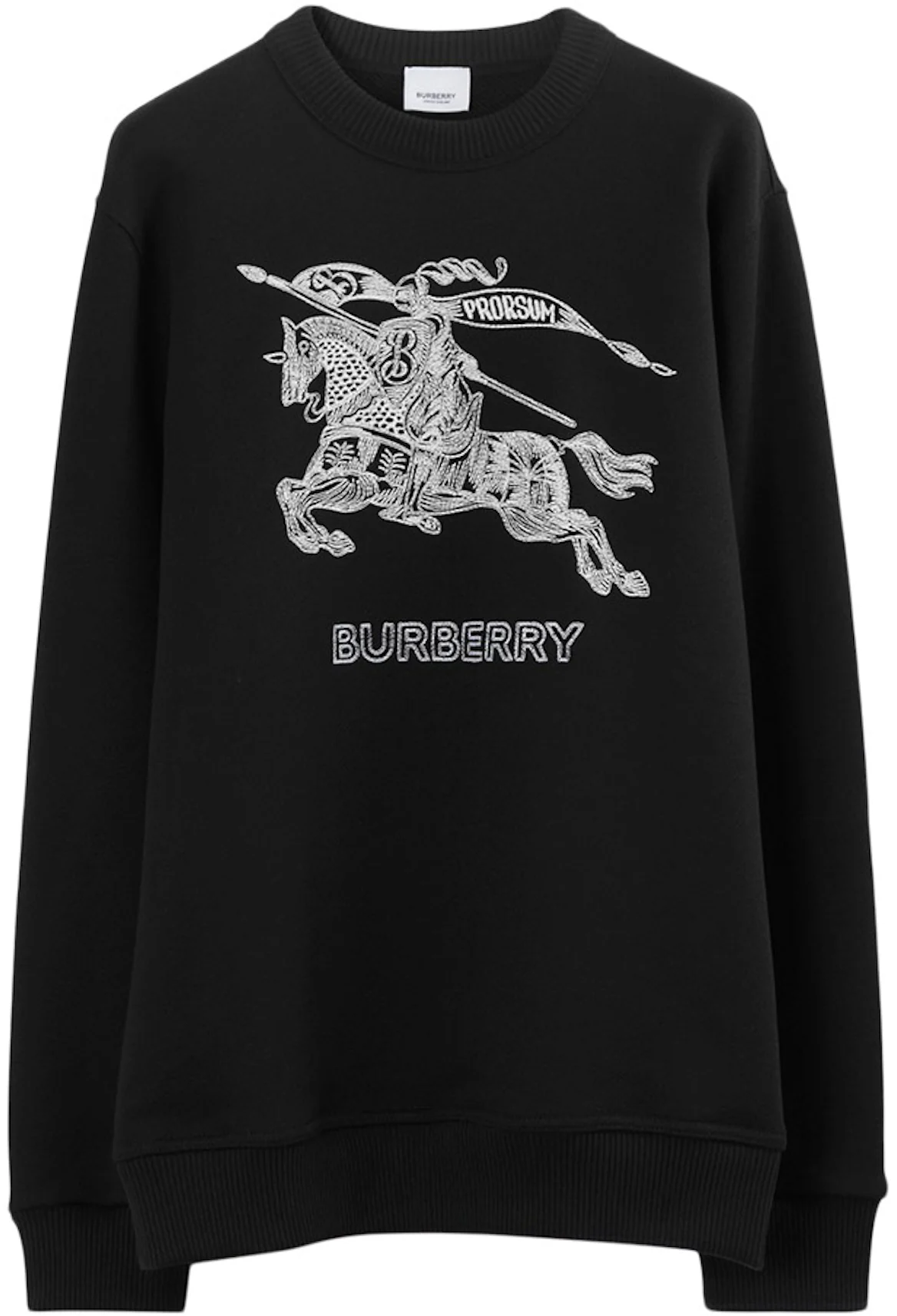 Burberry Embroidered EKD Cotton Sweatshirt Black