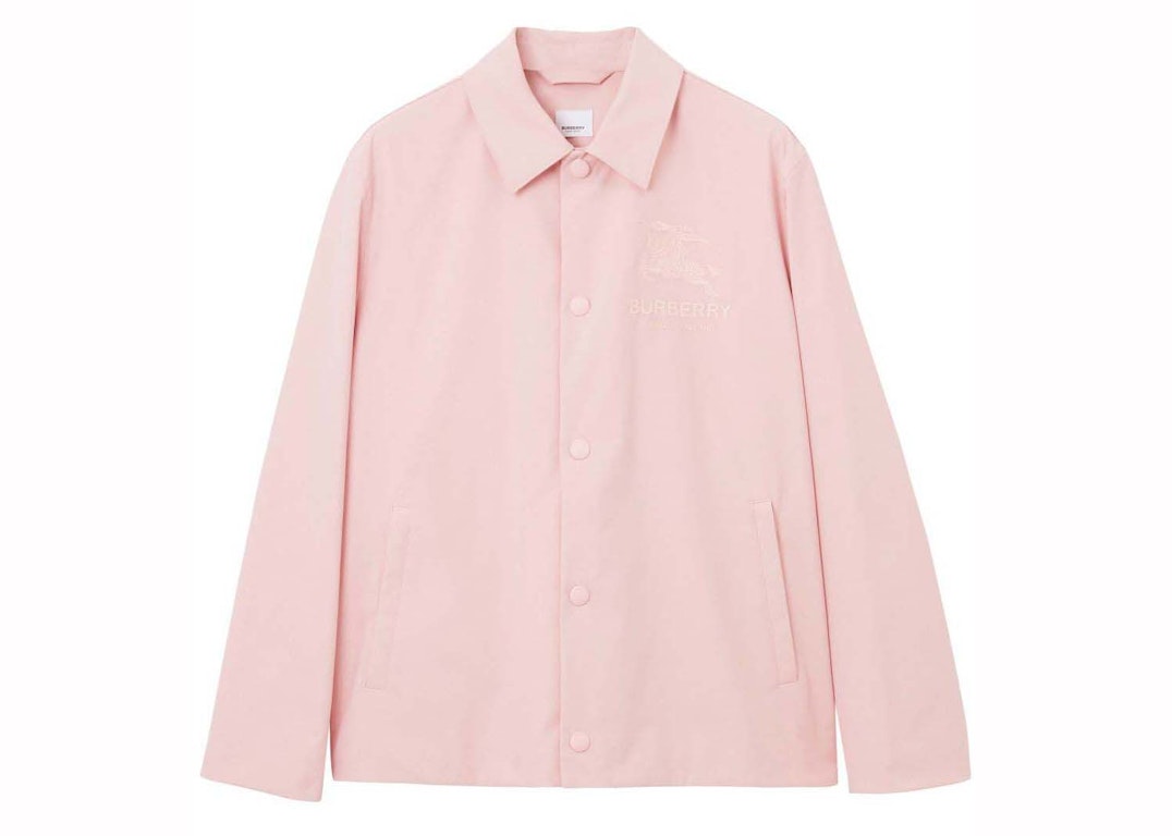 Pre-owned Burberry Embroidered Ekd Logo Jacket Pink