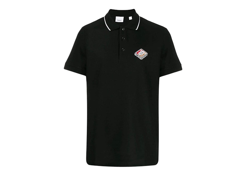 Burberry Poloshirt mit besticktem Grafiklogo Schwarz Herren DE