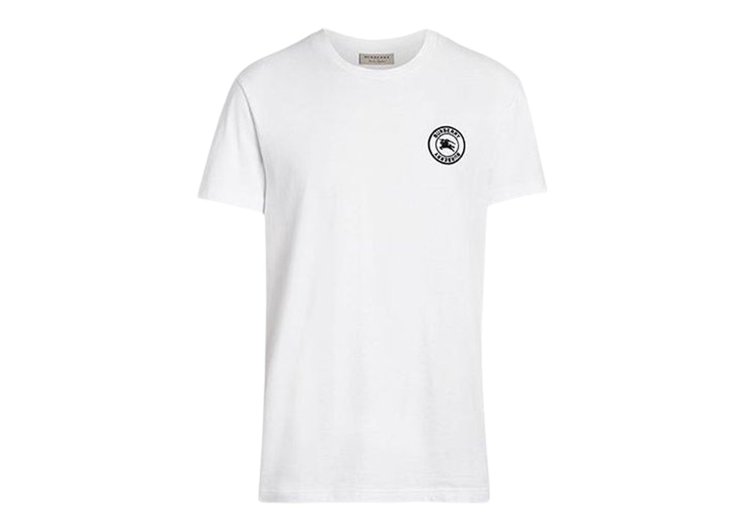 Pre-owned Burberry Embroidered Logo Cotton T-shirt White