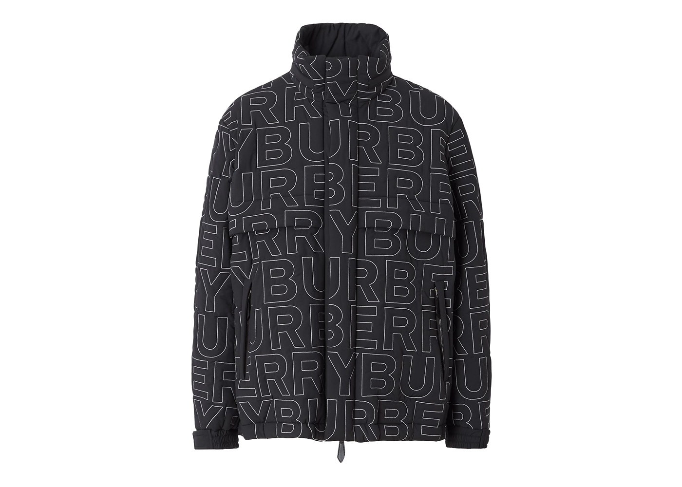 Burberry Embroidered Logo Packaway Jacket Black Men's - US