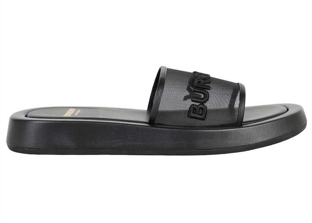 Pre-owned Burberry Embroidered Logo Slide Black (women's)