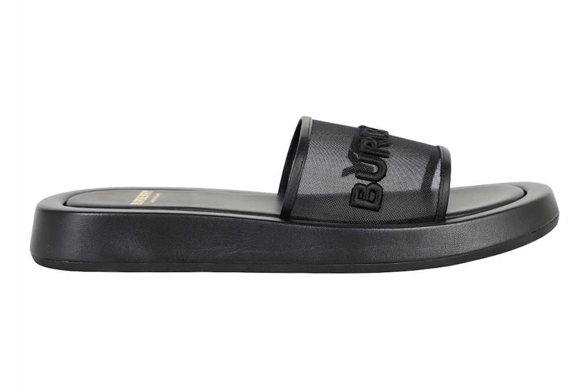 Pre-owned Burberry Embroidered Logo Slide Black (women's)