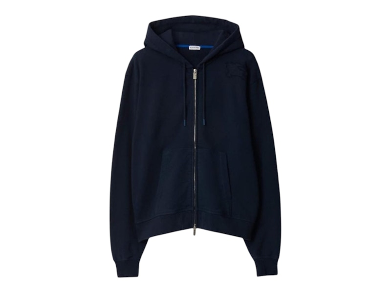 BURBERRY ネイビー ジップアップ L Burberry Embroidered Zip-up Hoodie 80946171 Navy Men's - US