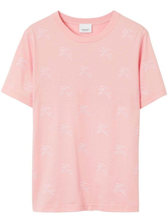 Pre-owned Burberry Equestrian Knight Round-neck T-shirt Pink