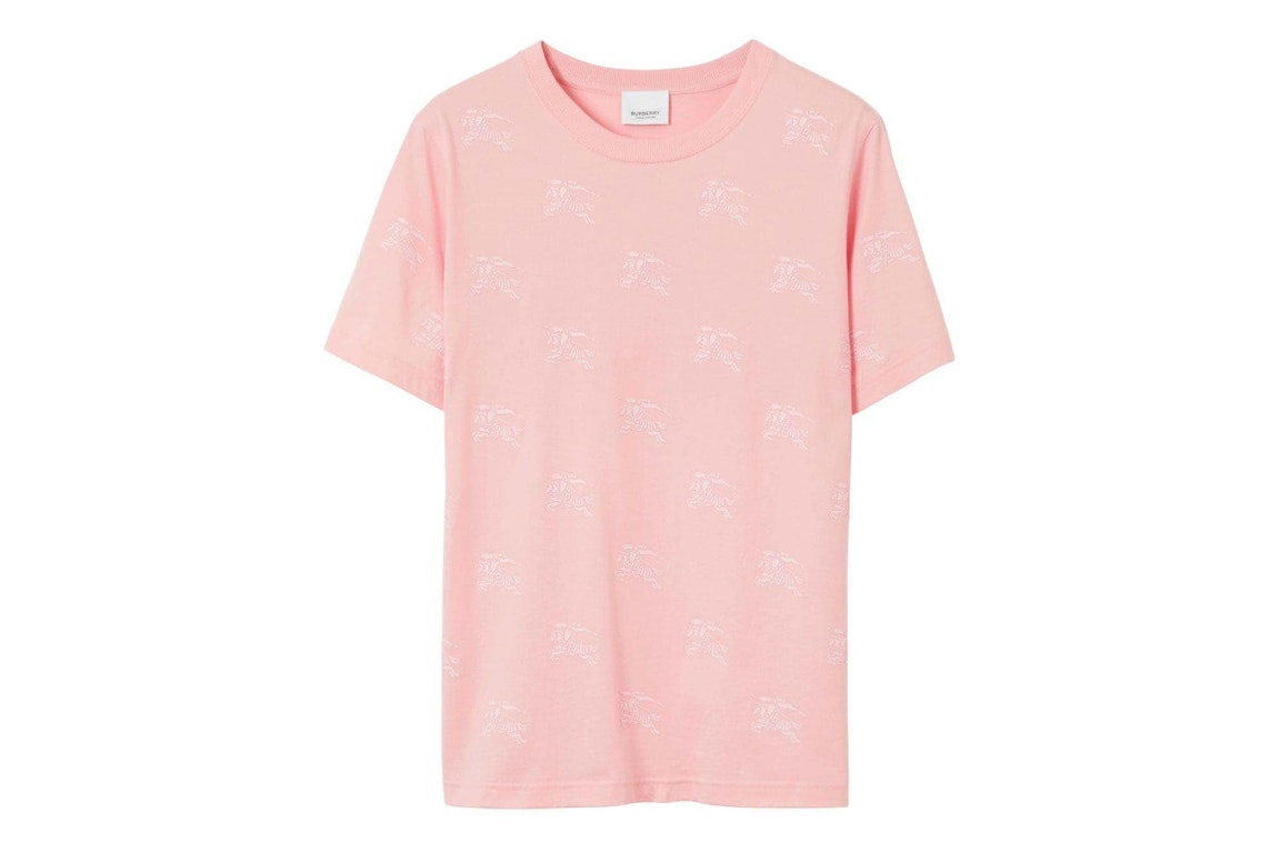 Pre-owned Burberry Equestrian Knight Round-neck T-shirt Pink