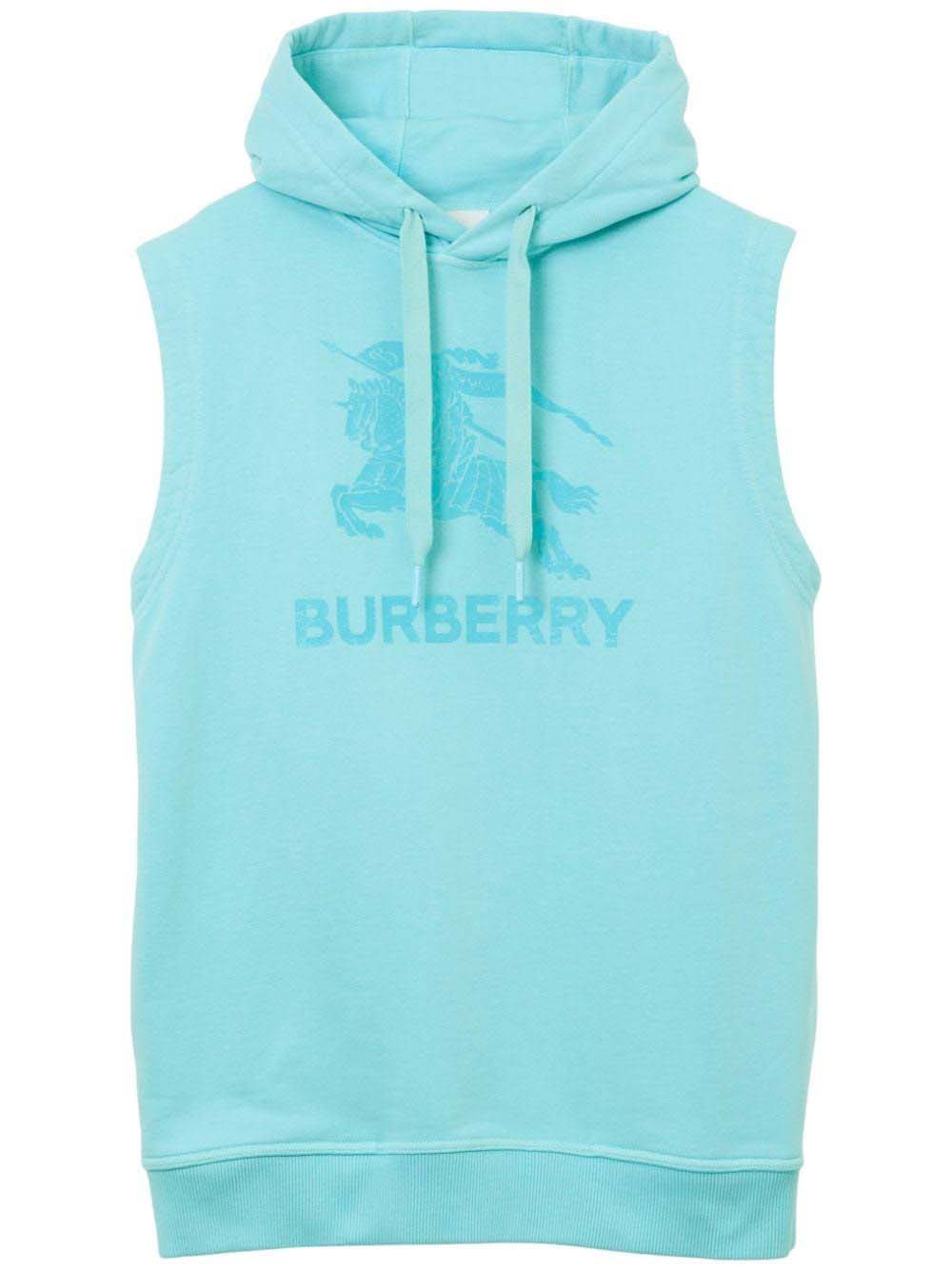 Burberry Equestrian Knight Sleeveless Hoodie Blue