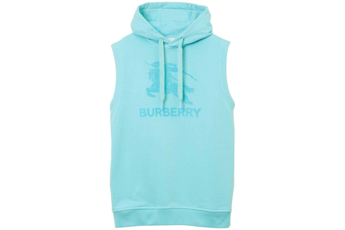 Pre-owned Burberry Equestrian Knight Sleeveless Hoodie Blue