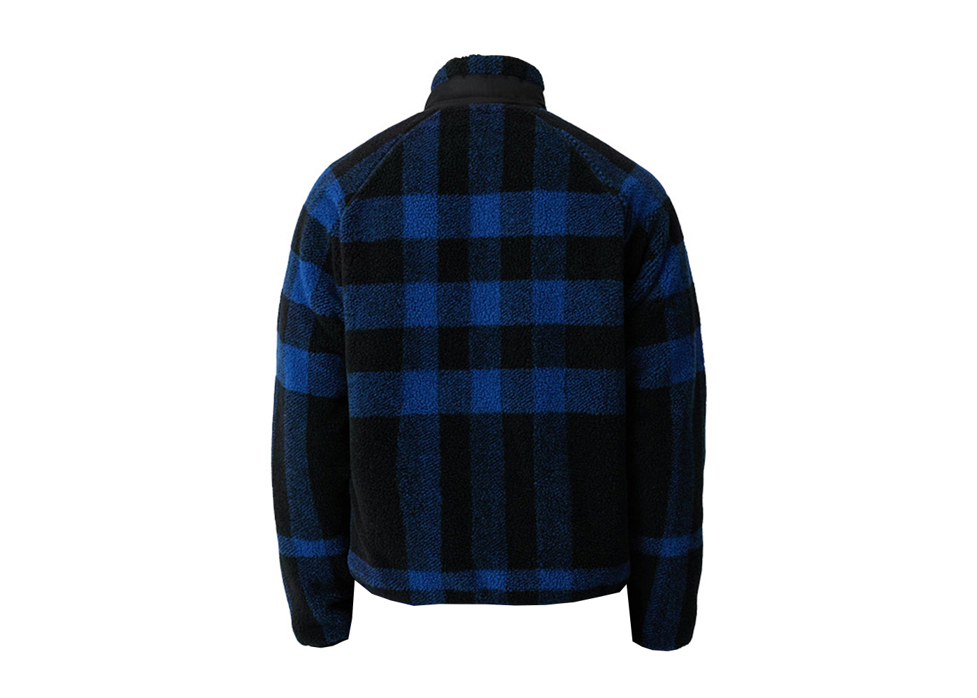 Checked funnel-neck jacket