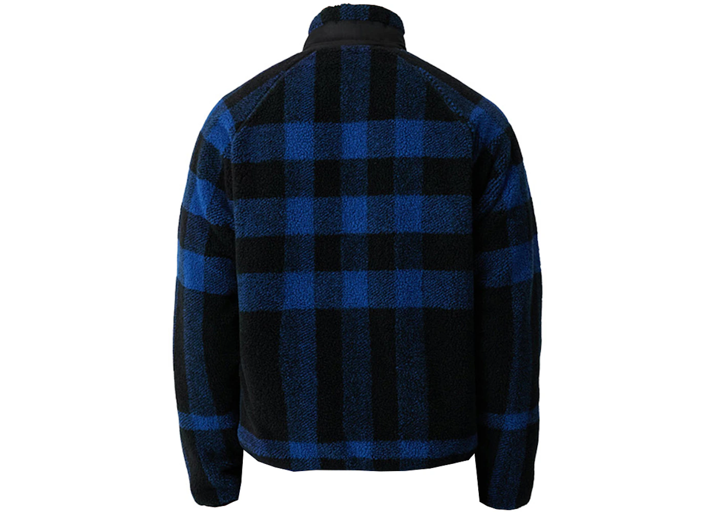 Burberry Exploded Check Fleece Funnel Neck Jacket Deep Royal Blue/Black ...