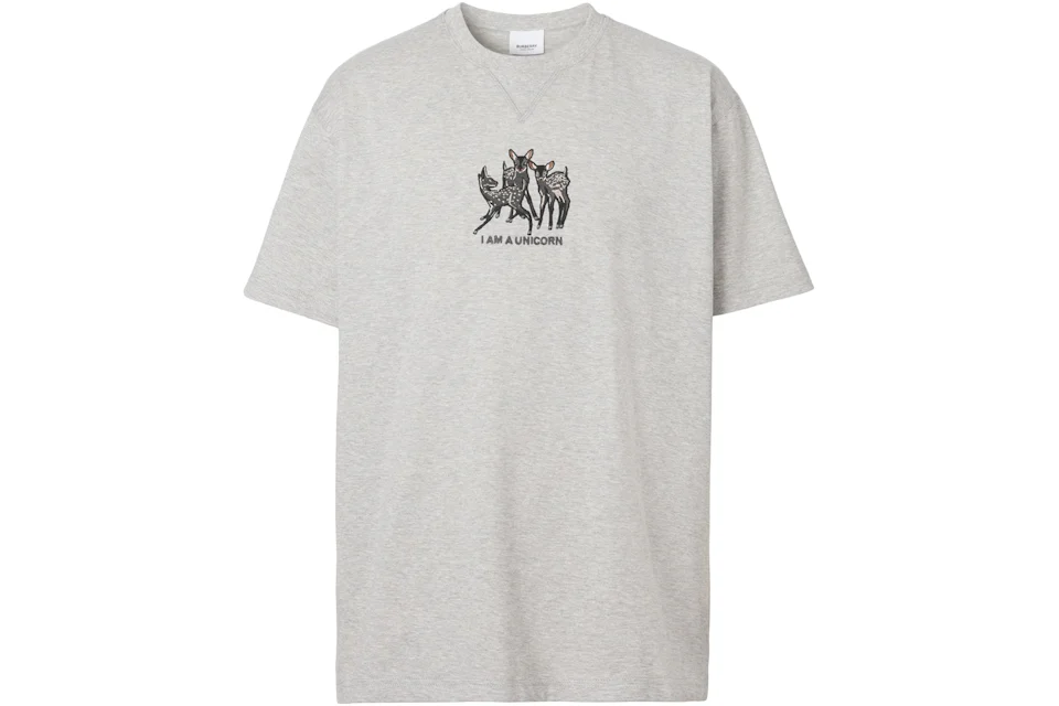 Burberry Fawn Enbroidered T-Shirt Grey