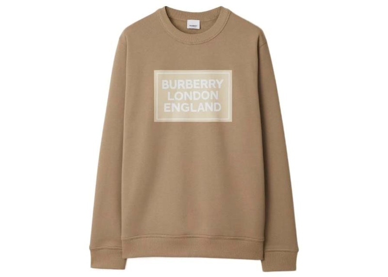 【BURBERRY】FAWSON PRT ロゴプリントスウェット Burberry Fawson Logo Print Crew Sweater Camel Men's - US
