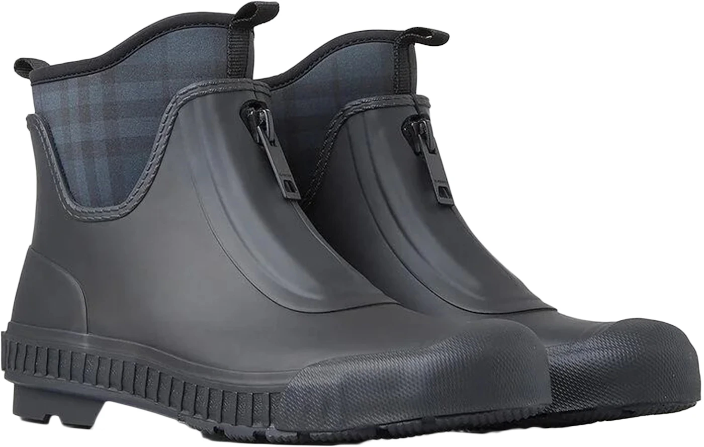 Burberry Flinton Rain Boots Black Charcoal Rubber (Women's) - 8045835 - US