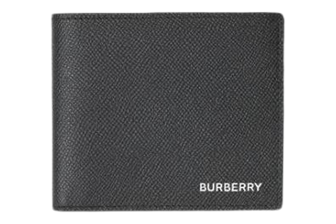 Pre-owned Burberry Grainy Leather International Bifold Wallet Black