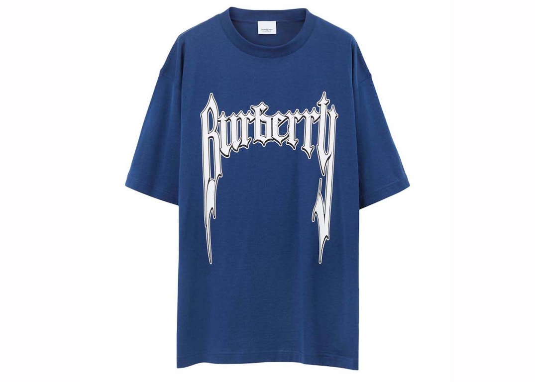 Pre-owned Burberry Graphic Logo-short-sleeve T-shirt Blue