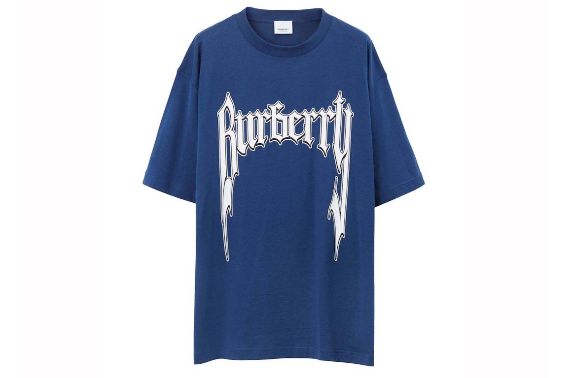 Pre-owned Burberry Graphic Logo-short-sleeve T-shirt Blue
