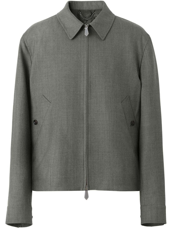 Pre-owned Burberry Harrington Zipped Jacket Grey