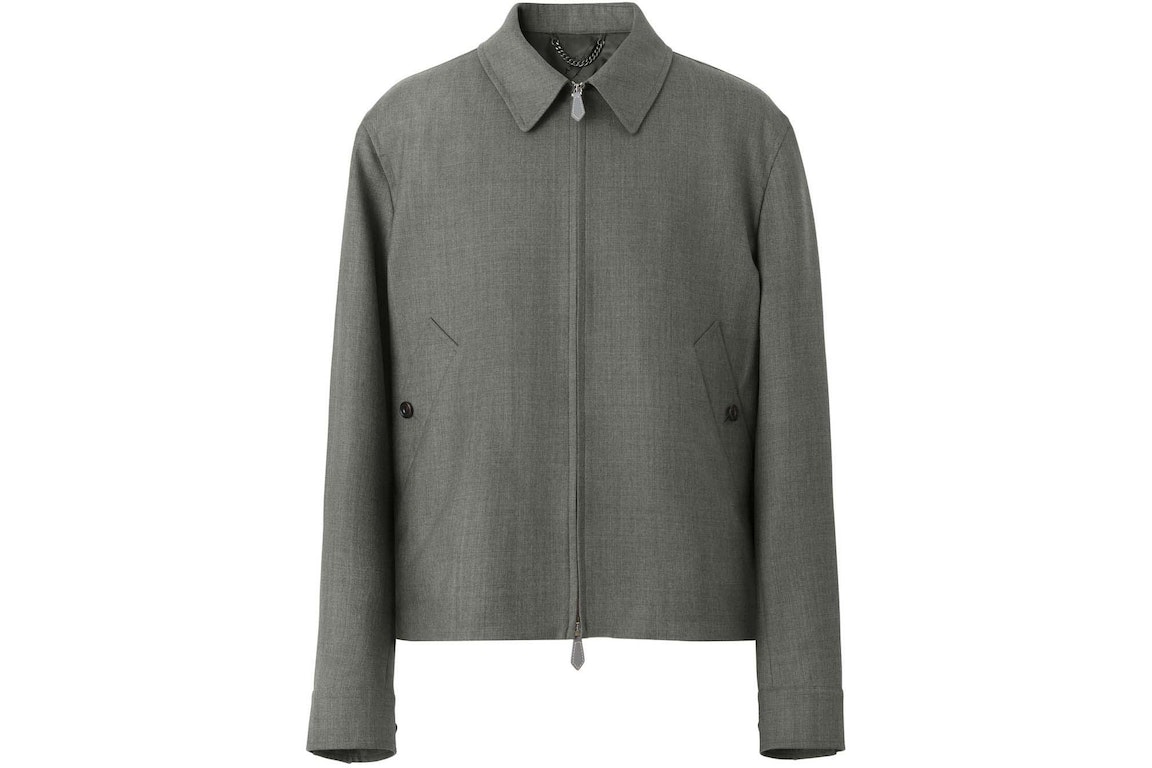 Pre-owned Burberry Harrington Zipped Jacket Grey