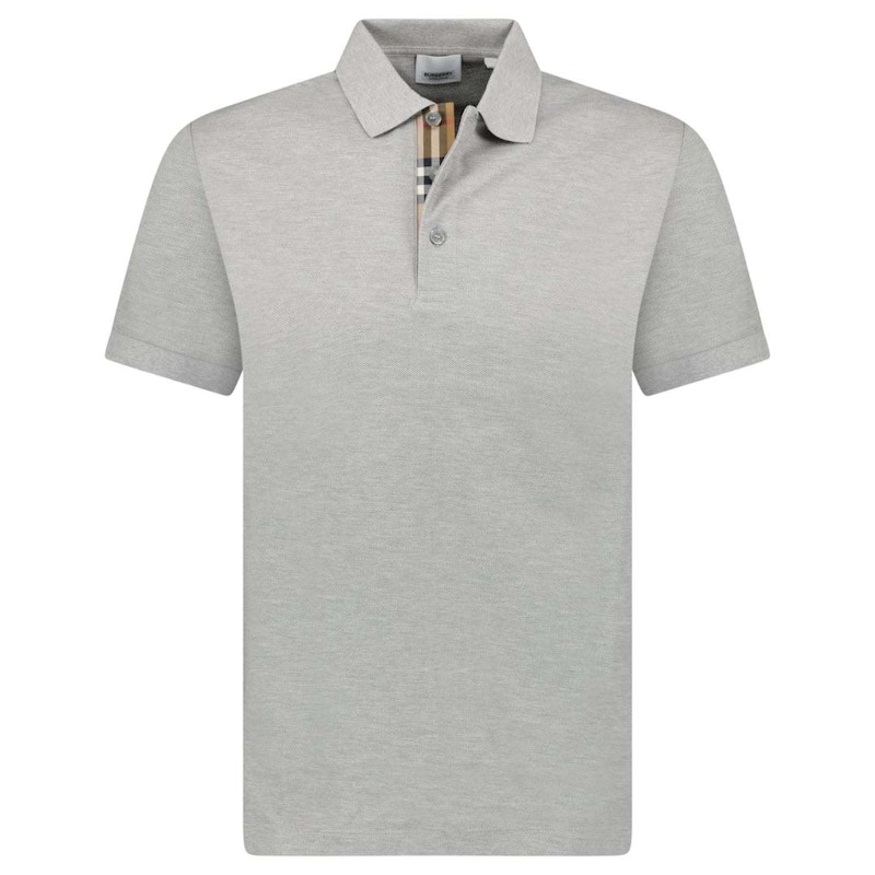 Burberry Hartford Check Placket Polo Grey Men s US