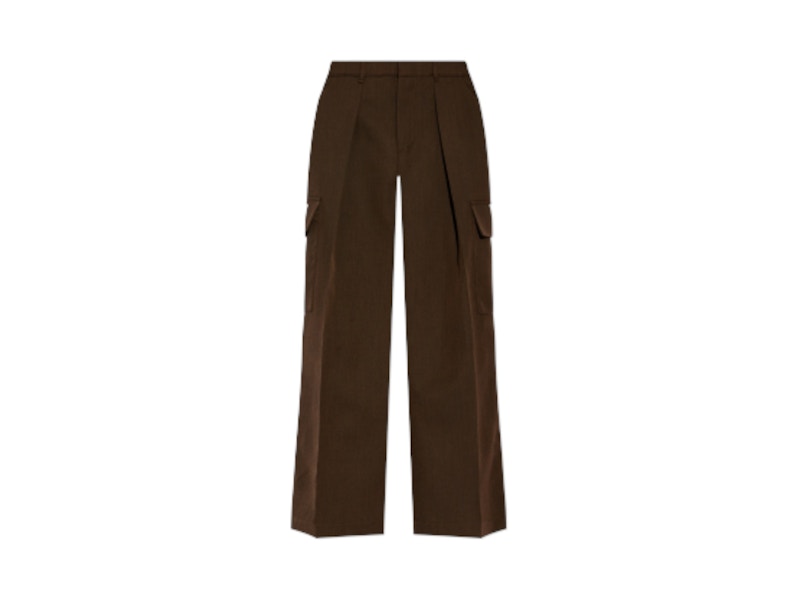 Pre-owned Burberry Women's High Waisted Cargo Wide Leg Trousers In Brown/black In Multi