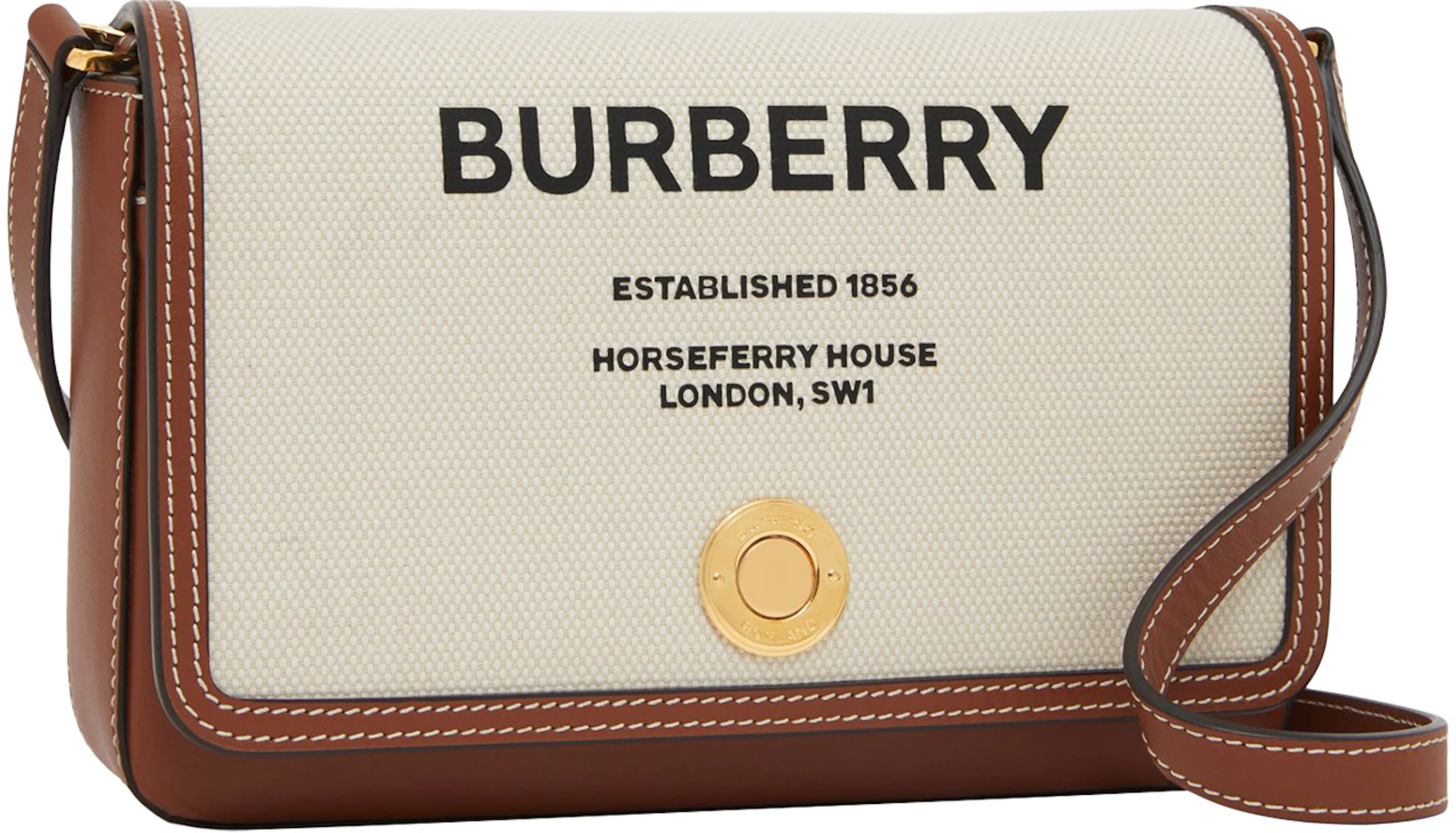 Burberry Horseferry Print Canvas and Leather Note Bag Mini