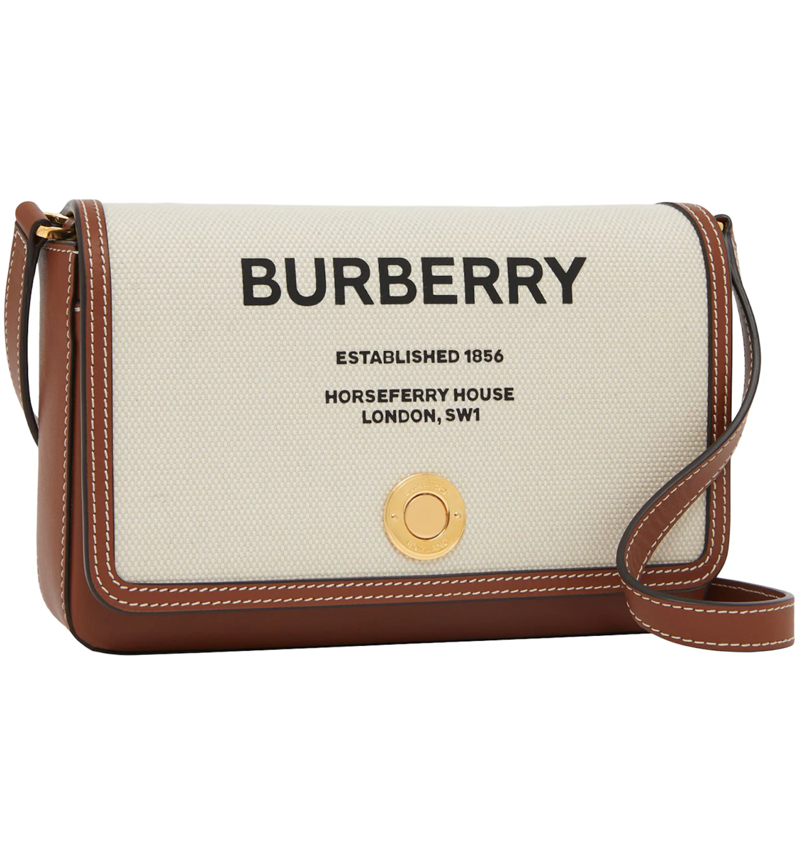 Horseferry print canvas and leather mini note bag Clearance