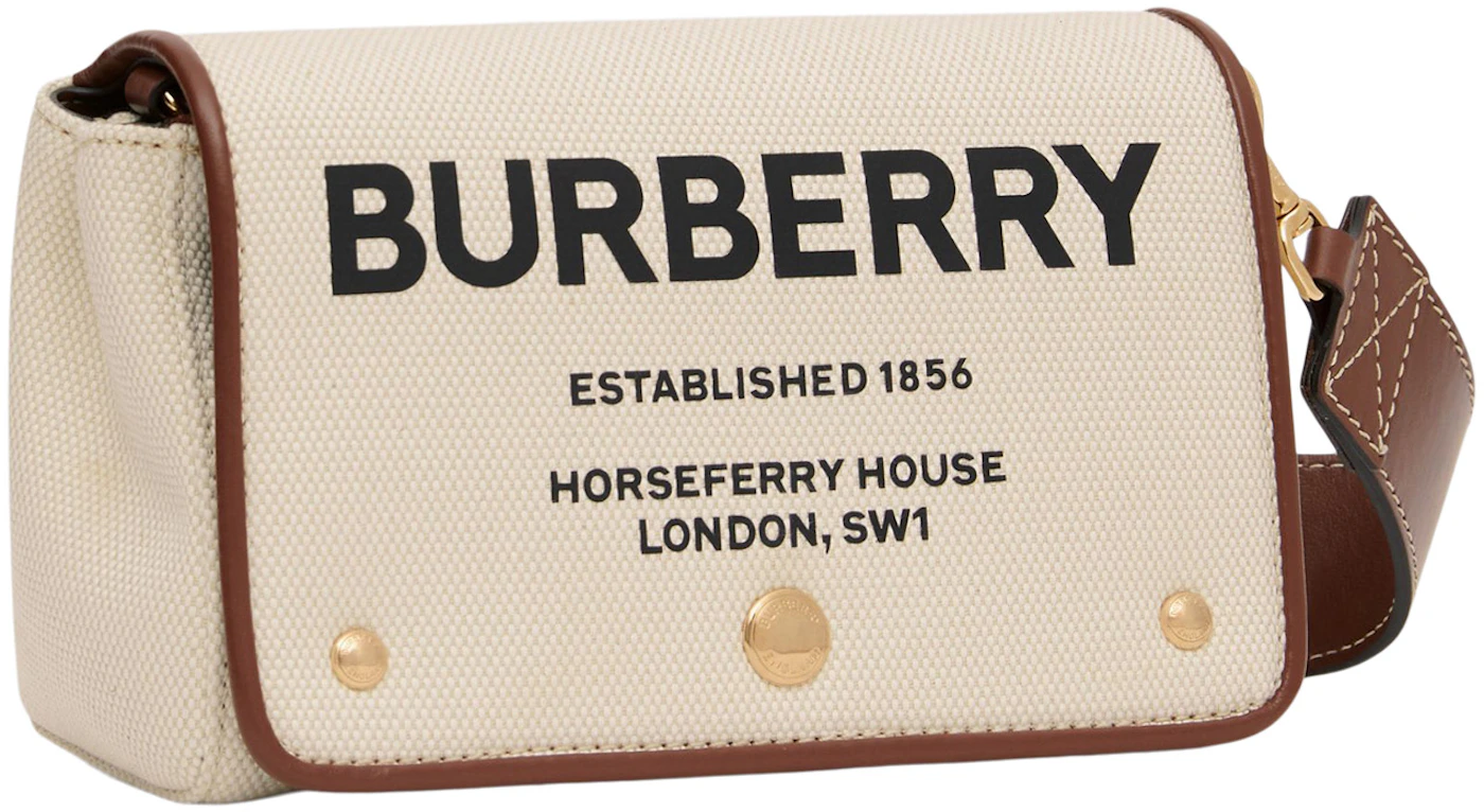 Burberry Horseferry Print Cotton Canvas Crossbody Bag Small Natural/Tan in  Cotton Canvas with Gold-tone - US