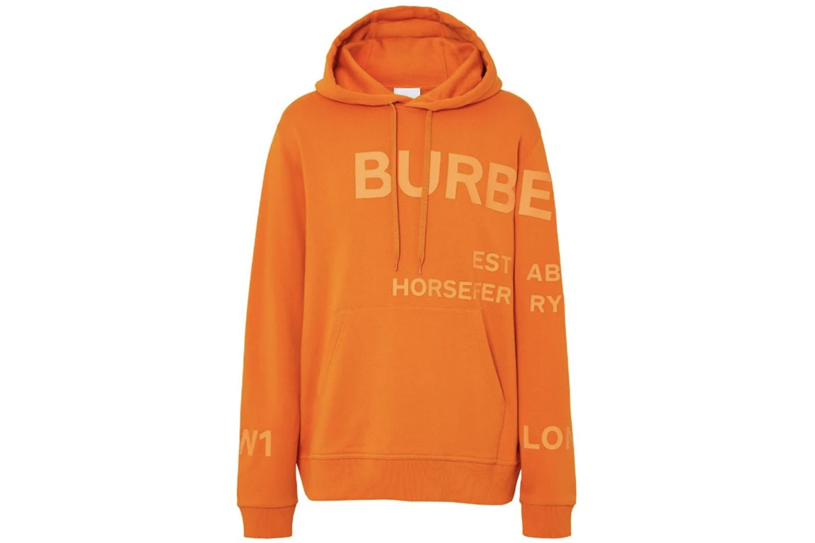 Pre-owned Burberry Horseferry-print Cotton Hoodie Orange