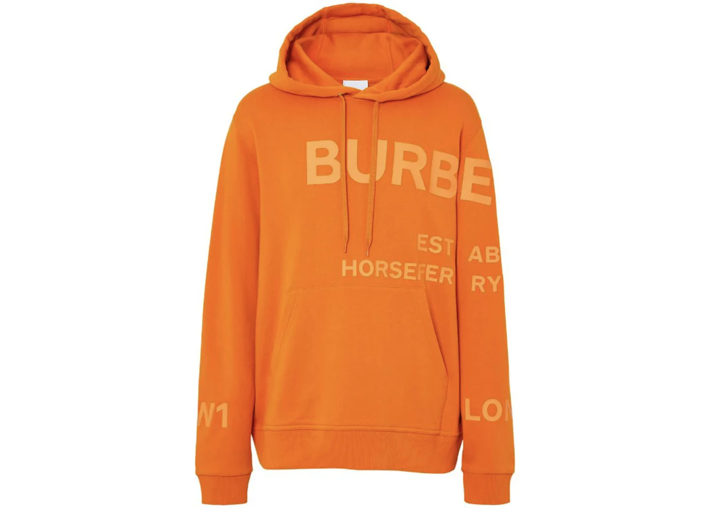 Burberry Horseferry-Print Cotton Hoodie Orange Men's - US