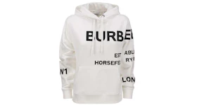 Burberry Horseferry Print Cotton Oversized Hoodie White