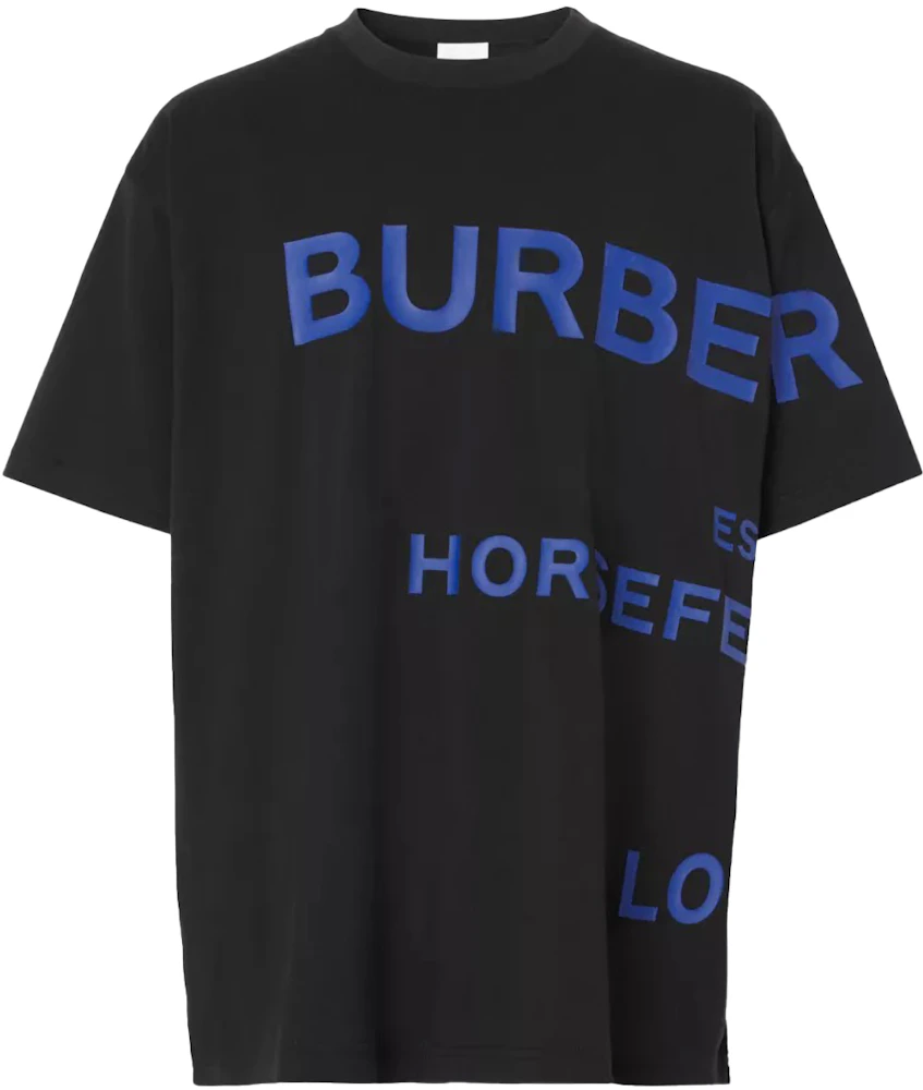 Burberry Horseferry Print Cotton Oversized T-shirt Black Blue Men's ...