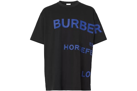 Oversized Shirt Burberry T Shirt Blue Logo Burberry Logo Print Cotton Oversized T-Shirt Black/Blue/White