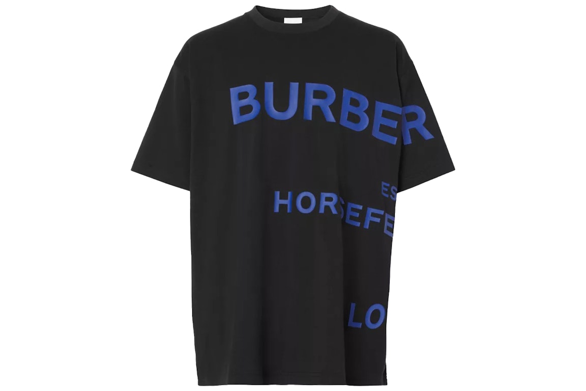 Pre-owned Burberry Horseferry Print Cotton Oversized T-shirt Black Blue