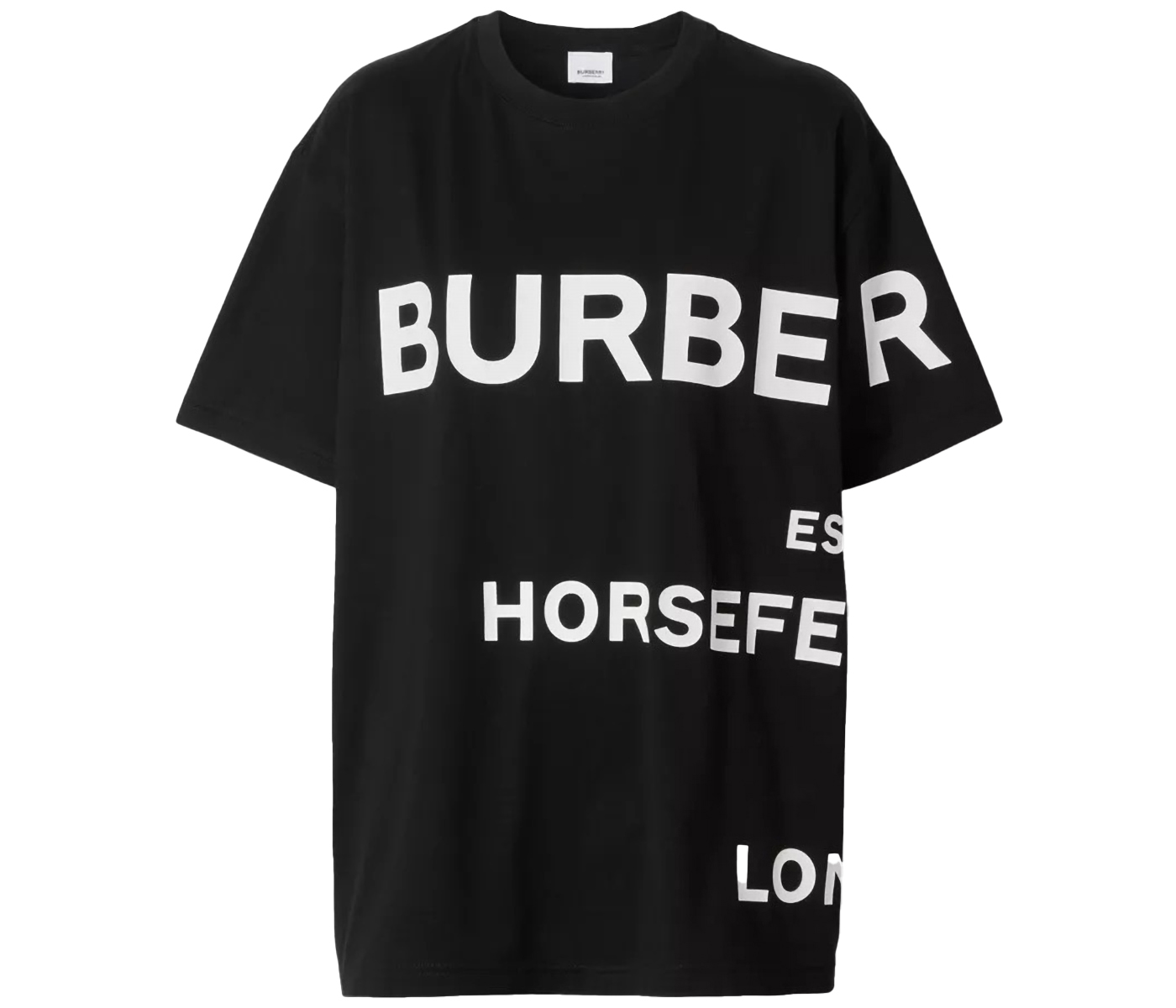 Burberry Horseferry Print Cotton Oversized T-shirt Black White