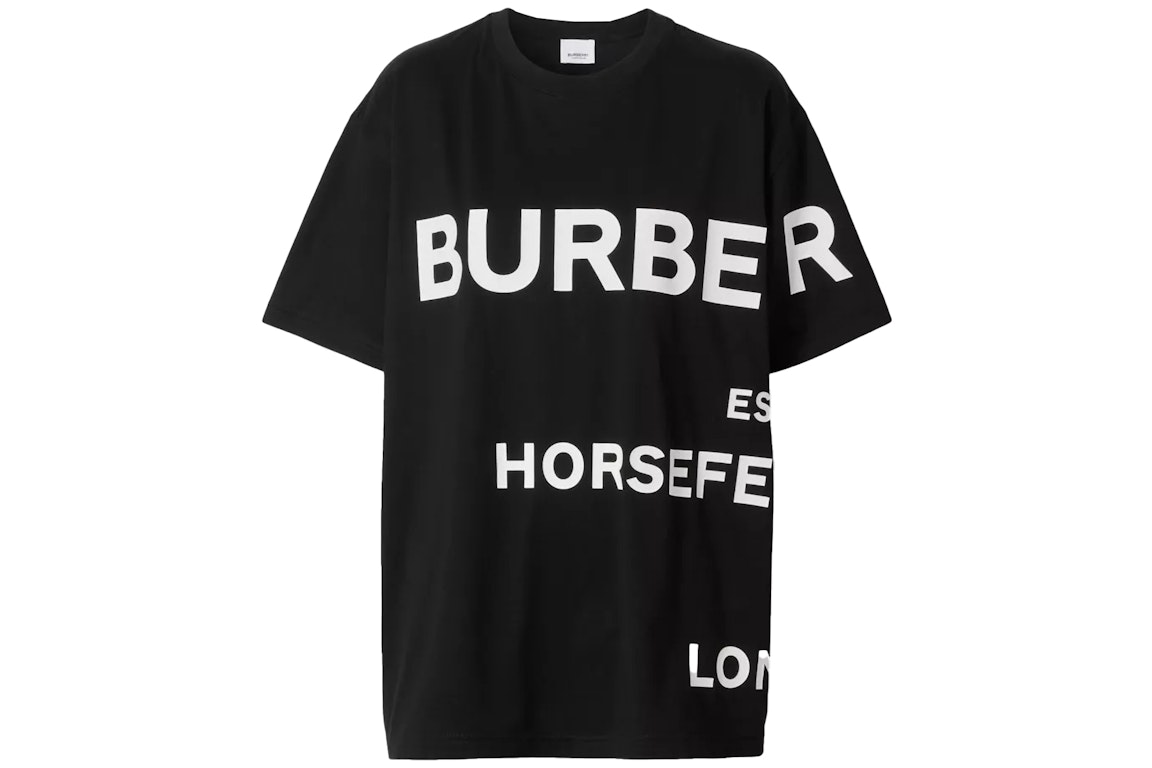 Pre-owned Burberry Horseferry Print Cotton Oversized T-shirt Black White