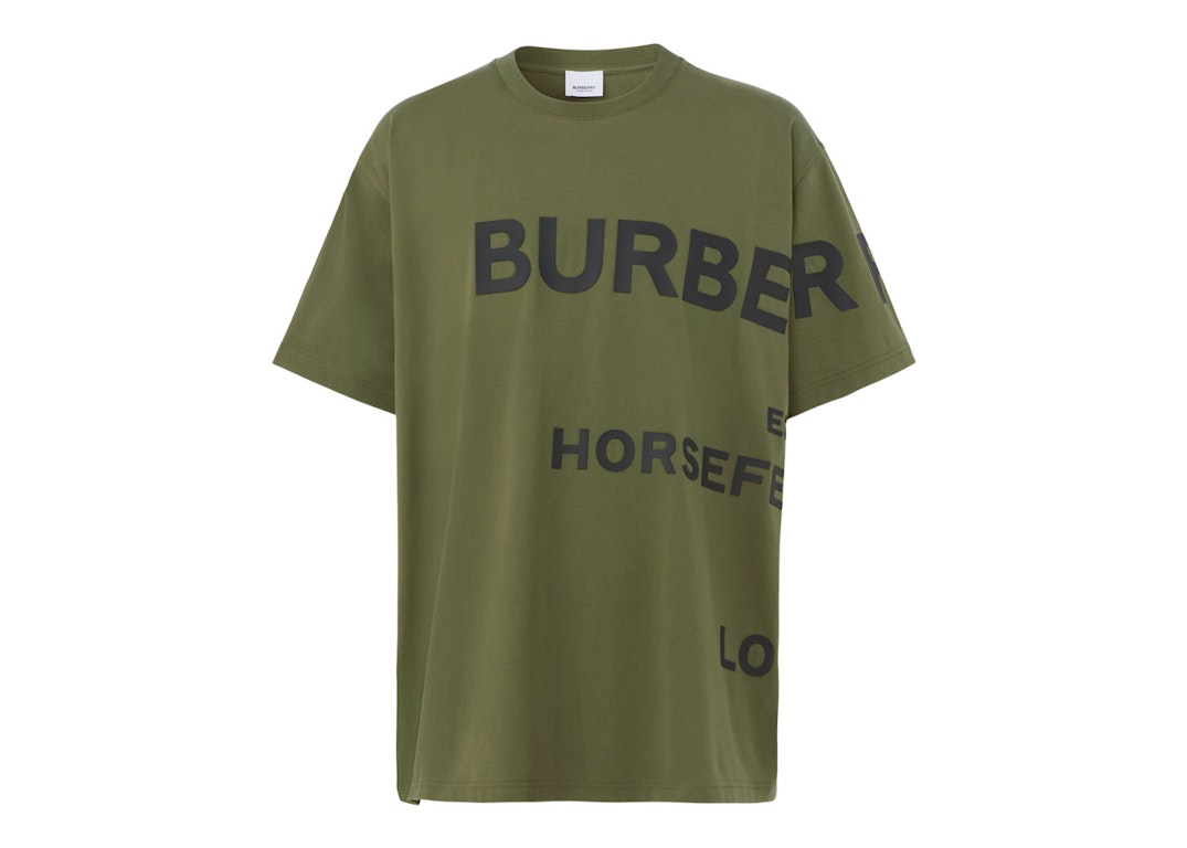 Pre-owned Burberry Horseferry Print Cotton Oversized T-shirt Olive/black