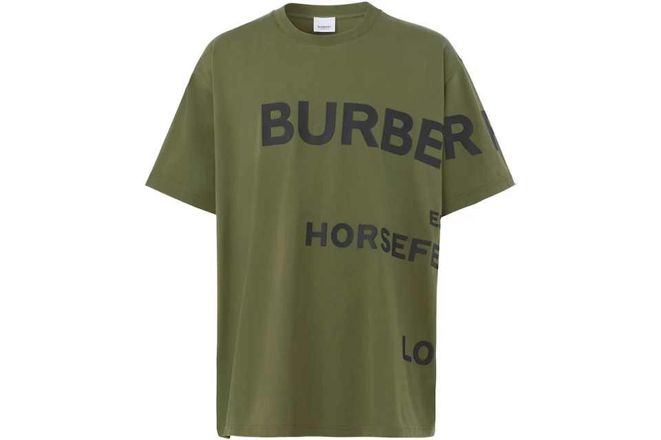 Burberry Horseferry Print Cotton Oversized T-shirt Olive/Black