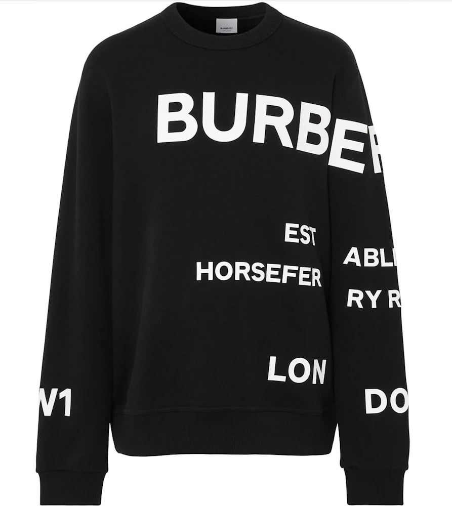 Burberry Horseferry-Print Cotton Sweatshirt Black/White - US