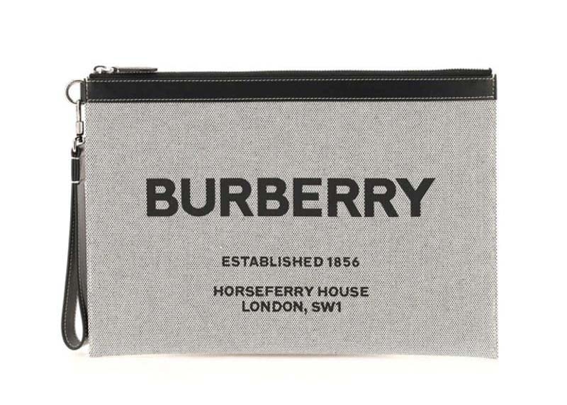 Burberry Horseferry Print Large Pouch Black/Grey