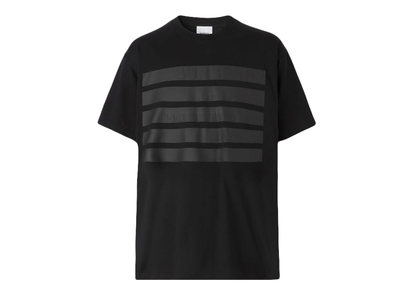 Burberry Icon Stripe Trim Cotton T-shirt Black Men's - US