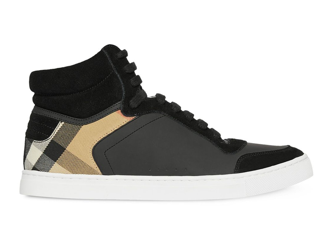 Pre-owned Burberry House Check High Top Sneakers Black Archive Beige In Black/archive Beige