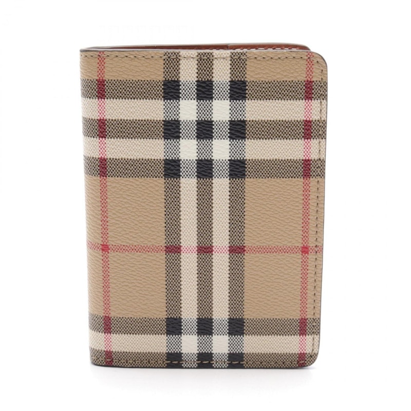 Pre-owned Burberry Women's House Check Passport Holder In Archive Beige In Brown