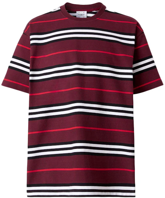 Burberry Icon Stripe T-shirt Deep Mulberry Men's - US