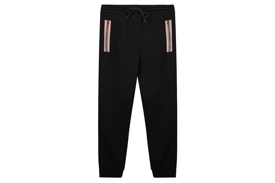 Pre-owned Burberry Icon-stripe Track Pants Black