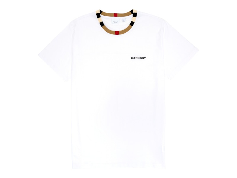 Tシャツ・カットソー Burberry Icon Stripe Trim Cotton T-shirt バーバリー アイコンストライプ トリム コットン Tシャツ